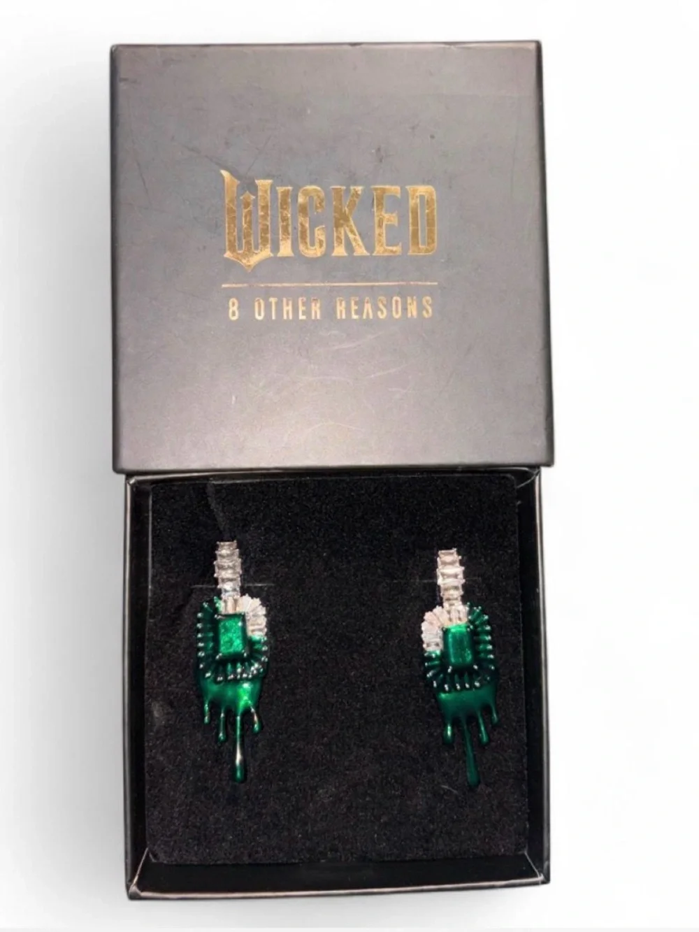 8 Other Reasons Emerald Drip Earrings & Matching Ear Cuffs Set
